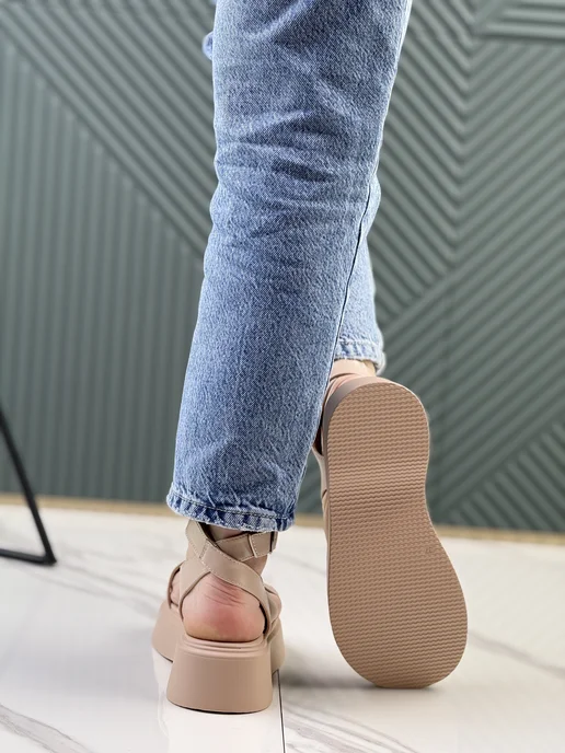 Fashionable shoes Босоножки, бежевый, фото 5