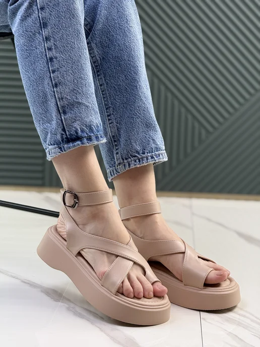 Fashionable shoes Босоножки, бежевый, фото 6