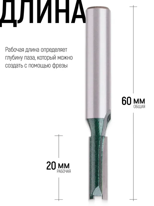 FIT FINCH INDUSTRIAL TOOLS FIT Фреза по дереву пазовая прямая 6 х 20 х 60 мм, вариант, фото 2