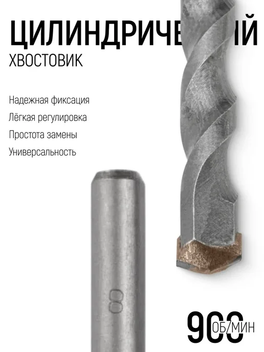 FIT FINCH INDUSTRIAL TOOLS FIT Сверло по бетону 6 х 100 мм 40Cr победитовое ВК8, 8x120 мм, фото 3