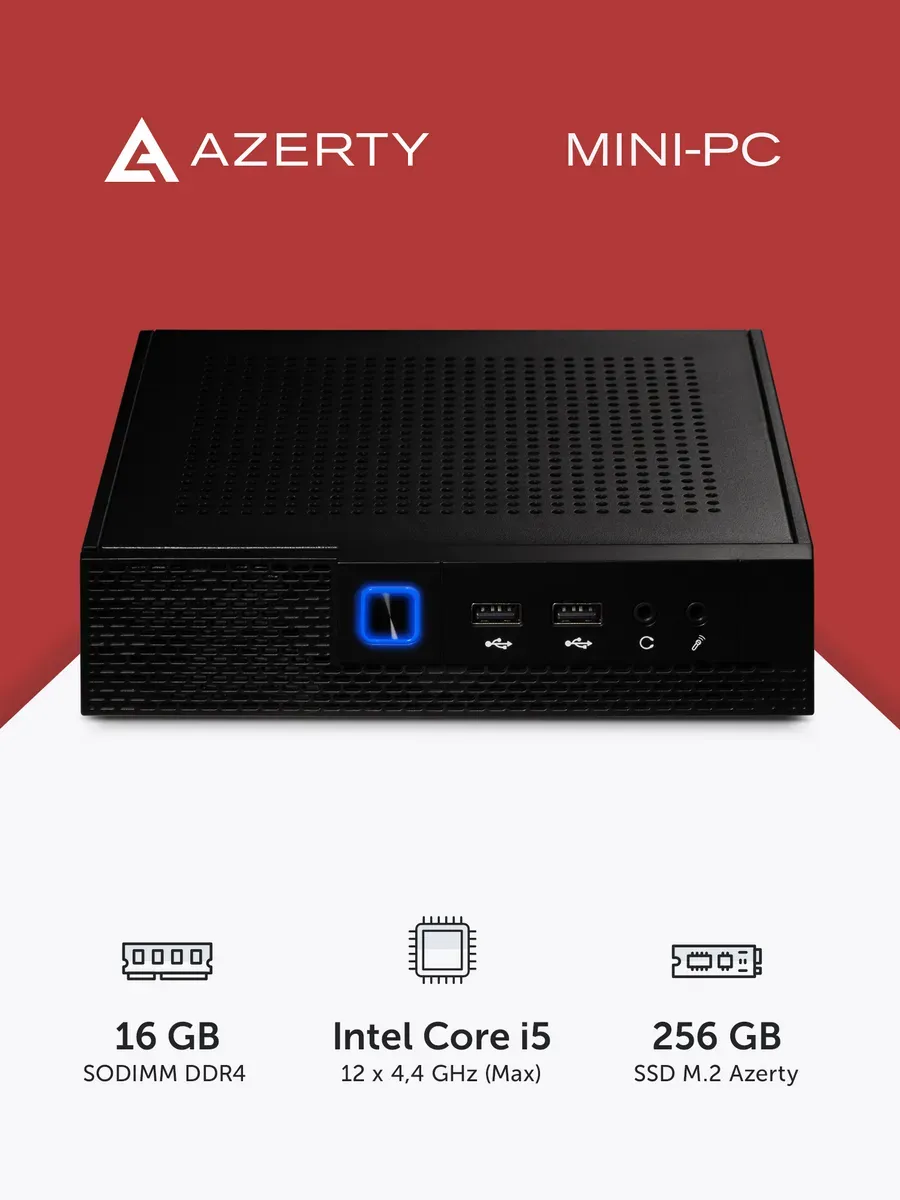 Неттоп мини ПК AZ-0029 i5-1240p 12х3.3GHz, 16Gb, 256Gb