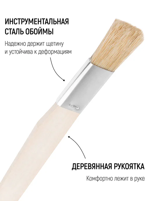 FIT FINCH INDUSTRIAL TOOLS Кисть малярная плоская 20 мм, узкая, натуральная щетина, вариант, фото 4