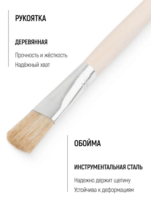 FIT FINCH INDUSTRIAL TOOLS FIT Кисть щетина №18 художественная плоская, вариант, фото 4