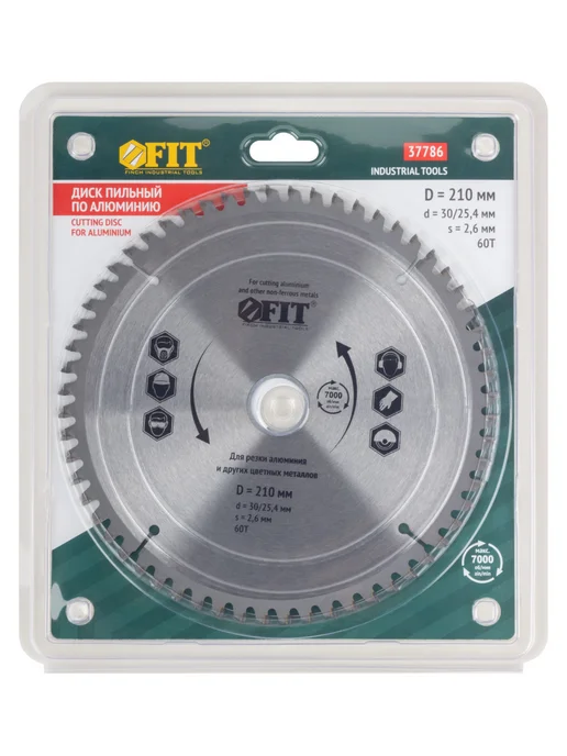 FIT FINCH INDUSTRIAL TOOLS Диск пильный по металлу (алюминий) 210х30 мм, 60 зубьев, вариант, фото 7