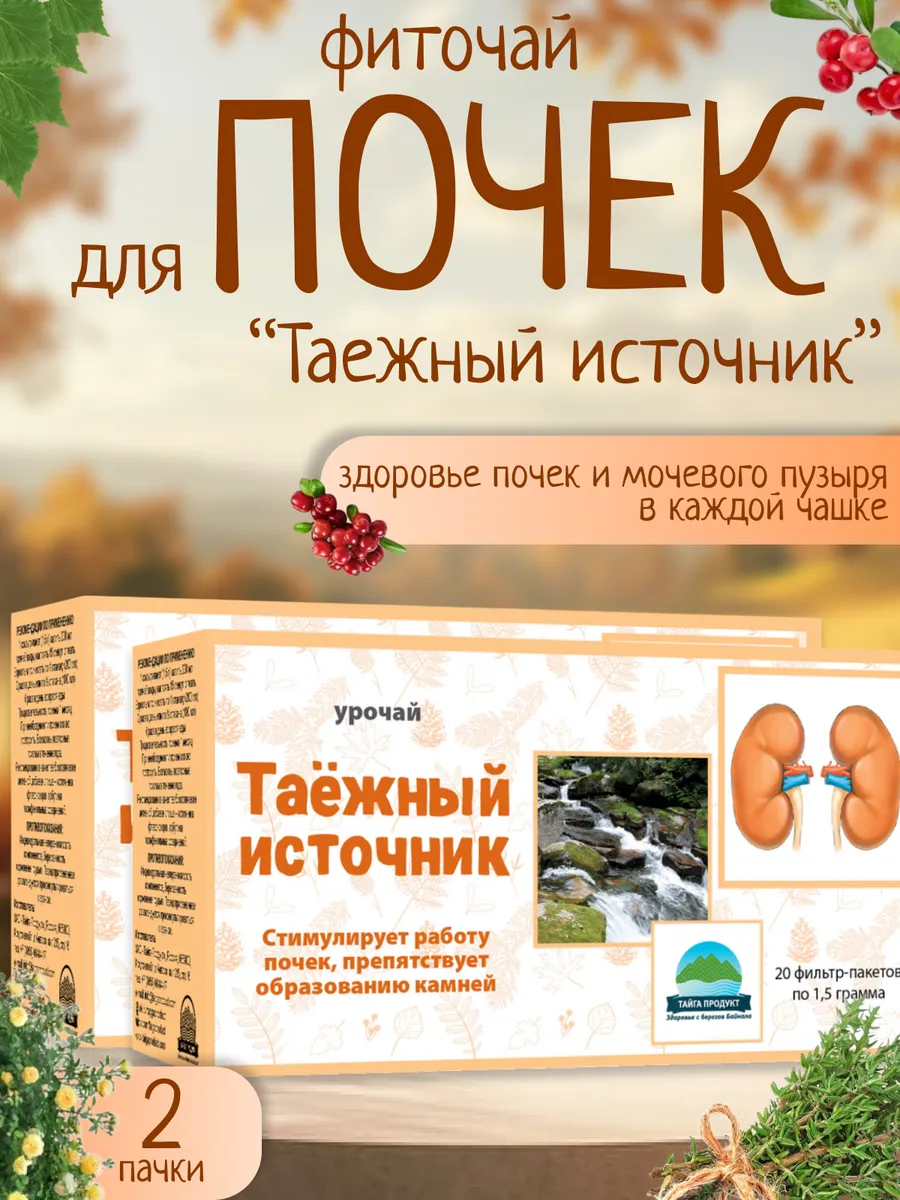Фиточай "Таёжный источник" для почек, 2 пачки
