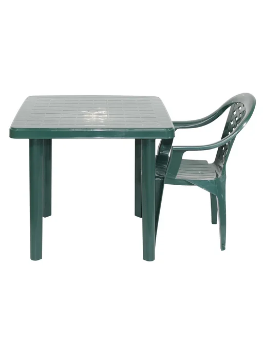 Милих пластик Стол садовый пластиковый квадратный, зеленый, фото 5