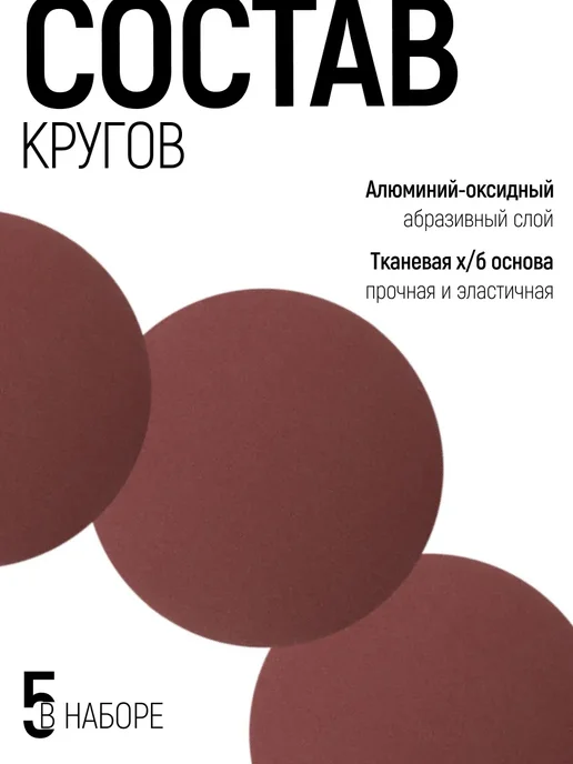 FIT FINCH INDUSTRIAL TOOLS FIT Круги шлифовальные 125 мм Р 180 5 шт. под липучку, 5 шт, фото 3