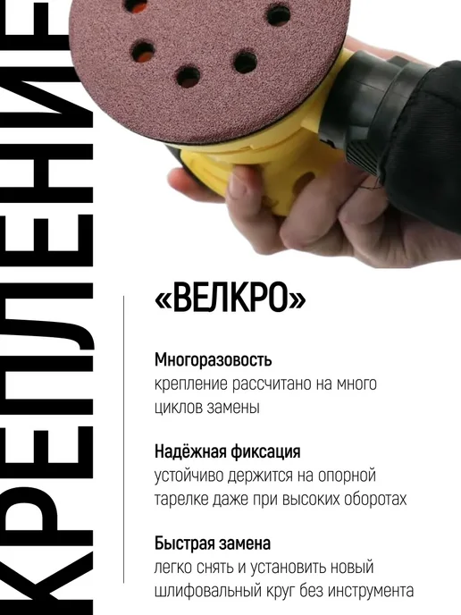 FIT FINCH INDUSTRIAL TOOLS FIT Круги шлифовальные 125 мм Р 40 5 шт. под липучку, 5 шт, фото 5