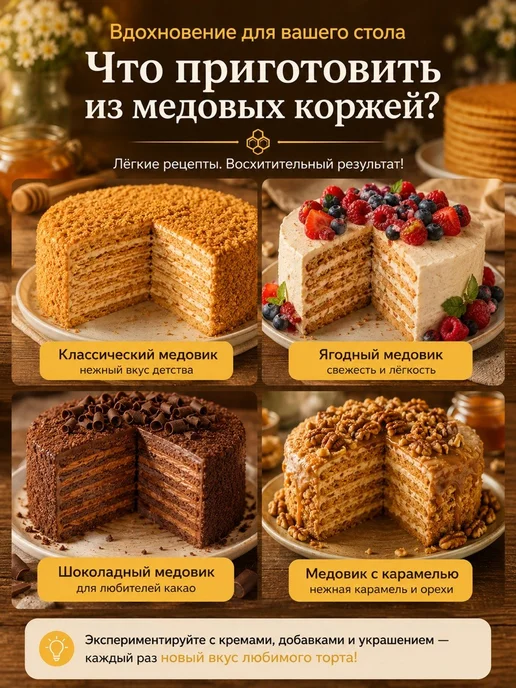 Коржи медовые для торта Медовик, 26 см, 10 шт, 10 шт, фото 4