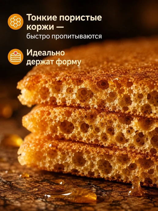 Коржи медовые для торта Медовик, 26 см, 10 шт, 10 шт, фото 6