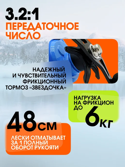 FISHWISH Катушка для спиннинга мультипликаторная для рыбалки, голубой, фото 3