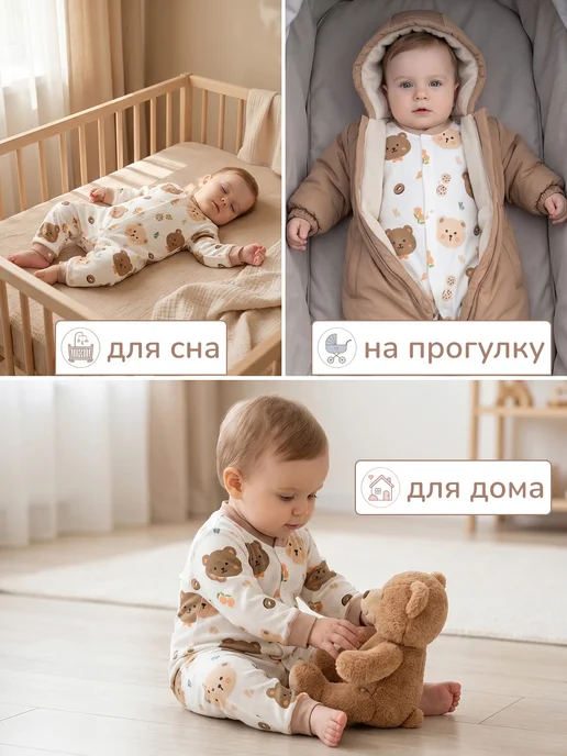 Набор слипов для новорожденных без ножек 2 шт, 2 шт, фото 2