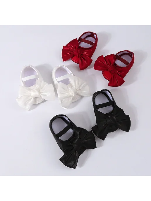 Esa Baby Пинетки для новорожденных с лентой, красный, фото 4