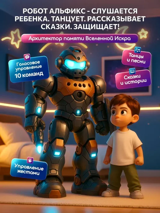 KIDSii Робот игрушка с голосовым управлением для мальчиков, черный, фото 2