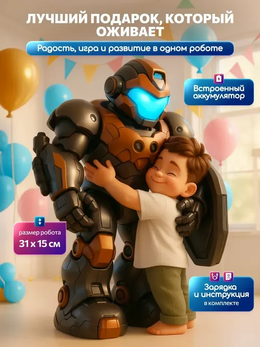 KIDSii Робот игрушка с голосовым управлением для мальчиков, черный, фото 7