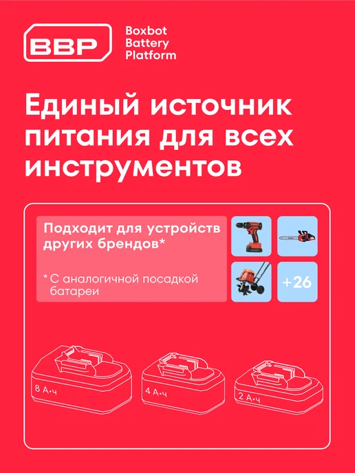 Boxbot Аккумуляторная дрель-шуруповерт CD-2015Q-2CA, красный, фото 5