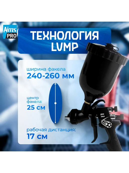 Aims Краскопульт пневматический 1,4 LVMP профессиональный, вариант, фото 4