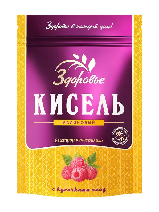 ТМ Здоровье Кисель Малиновый с кусочками малины, 150г, 150 г, фото 2