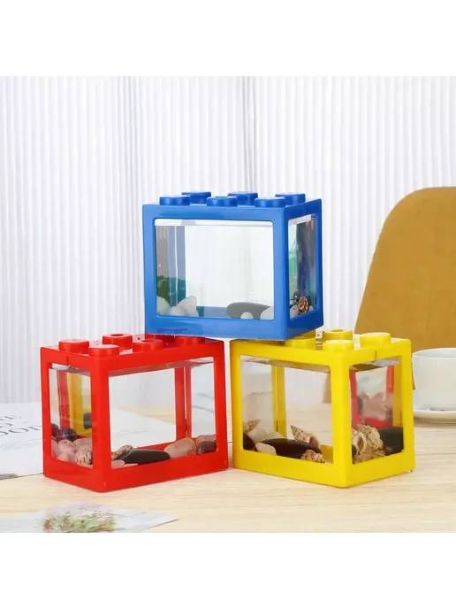 nezz Мини аквариум с подсветкой 16x14.5 см белый, 16x14.5 см, желтый, фото 3