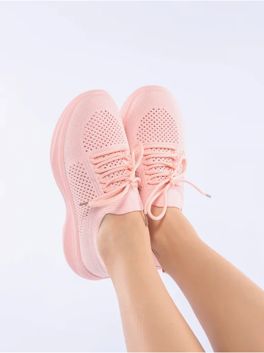 Qeen Step Кроссовки летние сетка дышащие, розовый