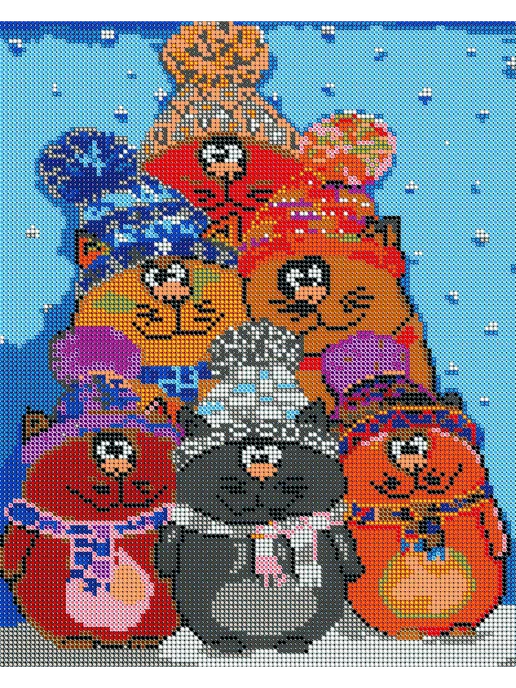 Время хобби Основа для вышивания бисером "Кошачий хор" 24х30, 24x30, фото 2