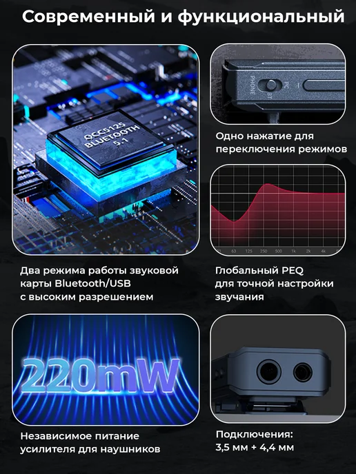FIIO Усилитель звука для наушников BTR13, синий, фото 3