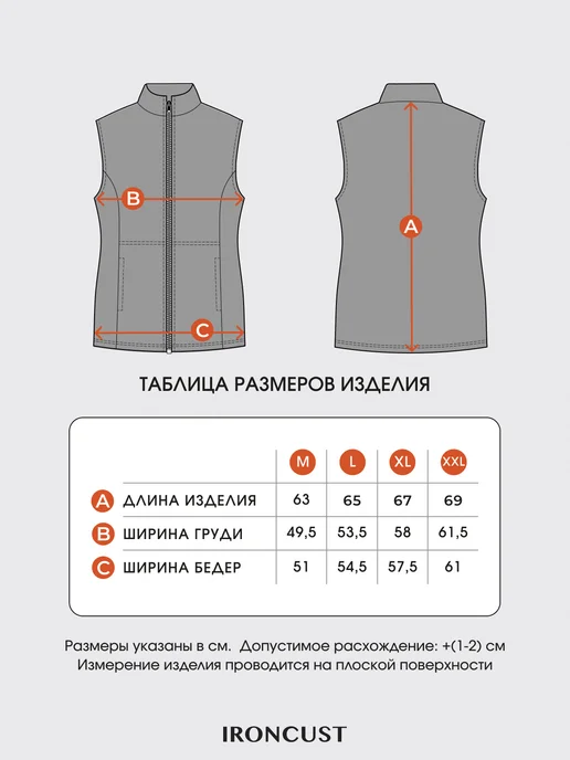 Ironcust Жилетка на молнии флисовая безрукавка, синий, фото 5