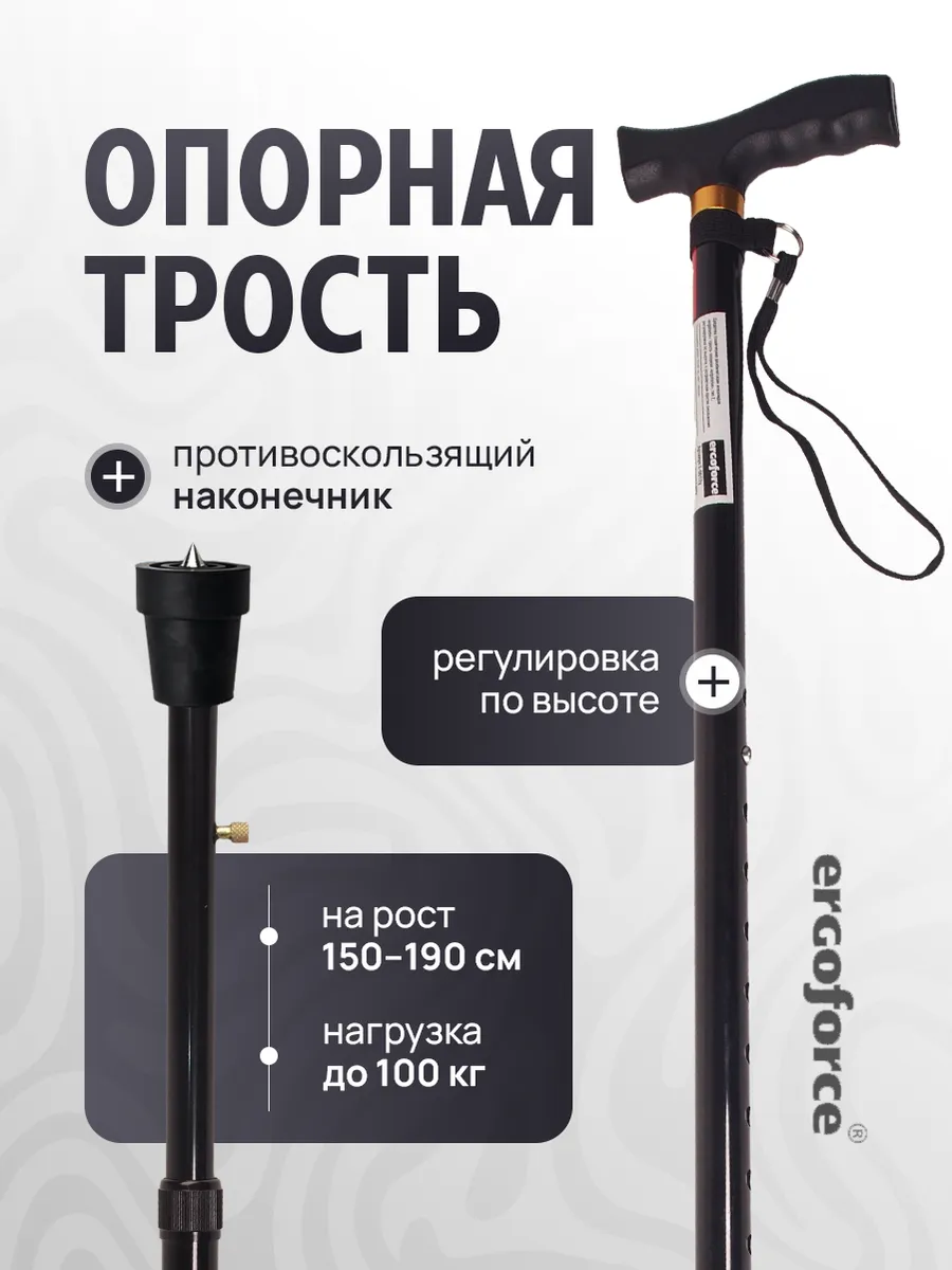 Трость опорная женская для ходьбы и реабилитация с УПС