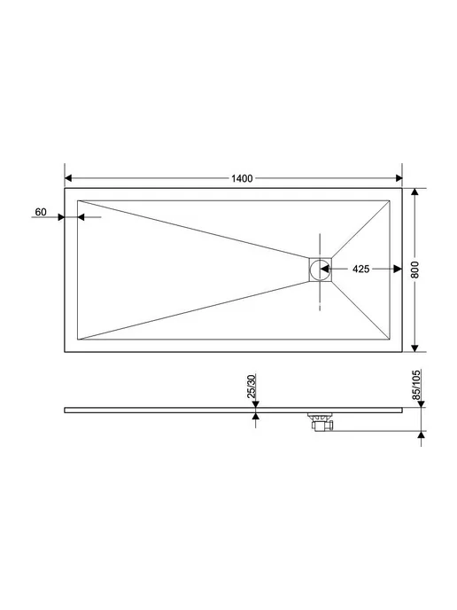 Поддон для душа RGW Stone Tray ST-0148G 80х140, 80x140, фото 3
