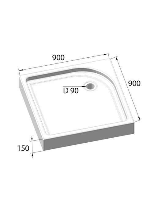 BelBagno Поддон для душа Tray 95х95, 90x90, фото 7