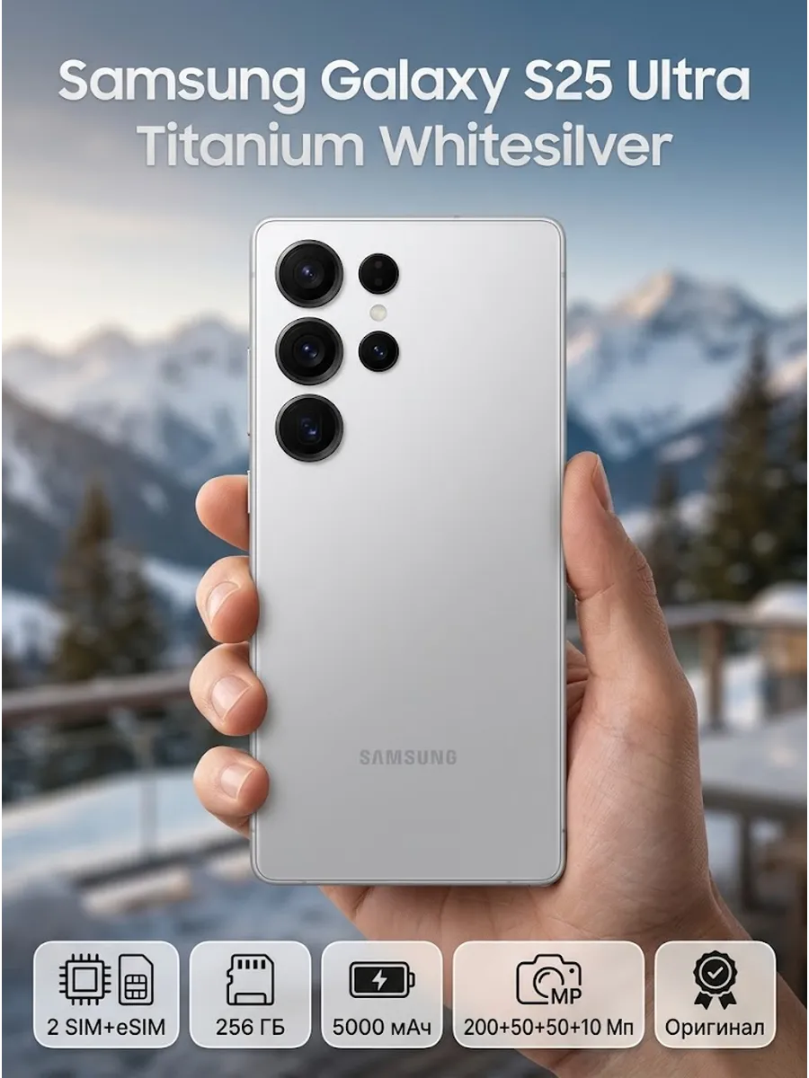 Смартфон Galaxy S25 Ultra 12/256GB Titanium Whitesilver