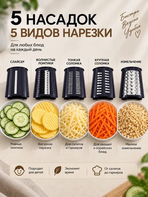 Овощерезка терка ручная многофункциональная, вариант, фото 2
